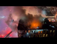 Huge fire breaks out on street building part 1