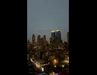 Lightning striking horizontally across sky 