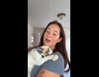 Woman adopts sweet stray cat 