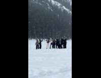 Group makes dance video on frozen lake