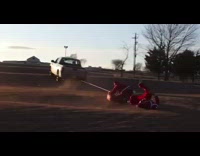 Collab Kale Salad IG - Two Santas ride raft tied behind truck