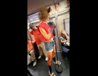 Collab Subway Creatures - Man in lion costume does stand up comedy