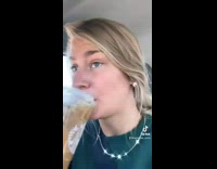 girl celebrates finishing last first day of class