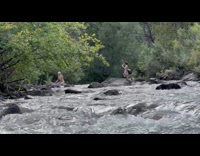 Collab IITW - Woman in bikini poses at river rocks