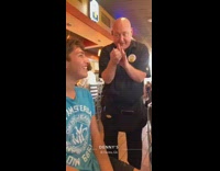 Bald waiter dennys magic trick disappear napkin