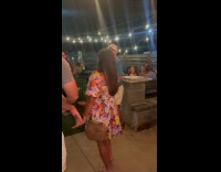 Man visor cap long hair dance party