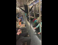 Man decides hes in the olympics while riding subway