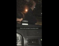 how to do a proper insurance scam guy hops in front of slow driving car