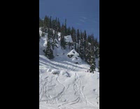 Collab JerrySlams - Skier jumps down cliff, does big backflip off mountain and crashes into snow hard