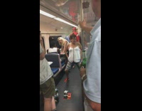 Older Woman Twerks on Subway Car