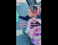 Big sister cries after dropping off little sister 