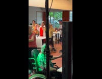 DJ plays music at a nursing home