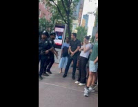 Police woman mad shout at disobeying people 