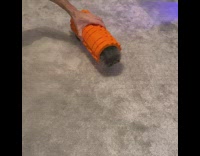 Tiny kitten gets carried inside hole toy 