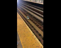 Collab WINY - Subway train drive over stroller on tracks