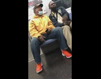 Yellow sweater guy yells dollar subway train