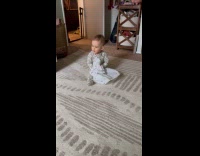 Collab Clips MPUGC2 - Baby holding a paper wrap barks back at dog