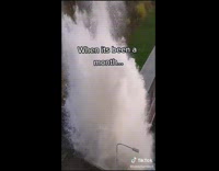 Large amount of water burst out from hole