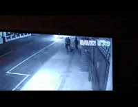 Five men walks on street almost got hit by a car