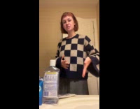 Woman started beatboxing from the word pooped