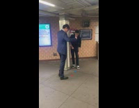 Two guys recreate squid game train scene 