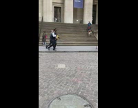 Salvation army guy dances to Billie jean for donations on the street