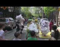 Collab winy - Three People Dance in Plastic Bags while Kids Film 
