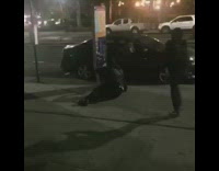 Hat Guy Yells America and Jumps Down Concrete Steps and Falls Down