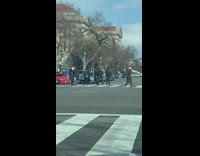 Camera crew films one girl 