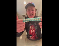 Collab BitchIG2 - Guy finger stuck in blue finger trap crying