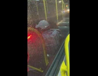 NYC Bus driving through flood water inside