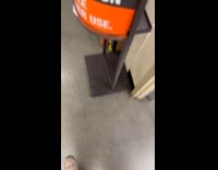 Rat on chair runs over to man