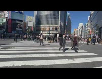 Wedding dress modeling at busy cross walk