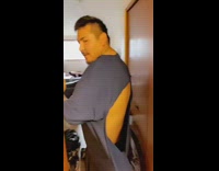 Guy opens door and girl rips back of his shirt 