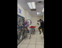 Guy pranks at laundromat 