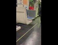 Kissing noise red sweater subway 