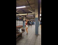 Woman bite spin around carry her weight