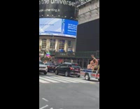 Giant man like figure being pulled