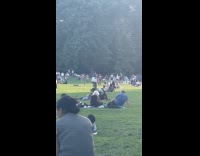 Collab WINY - Guys kickboxing in center of the park