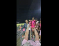 Man does back flip in bleachers in crowd and fails