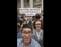 Collab BitchIG2 - Giant group of students standing together in crowd harvard