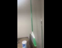 BitchMP - Green broom on wooden chair balance