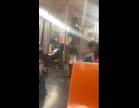 Man dress as elf on train ride