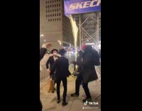 Woman runs into Mormons dancing sidewalk