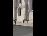 Two girls chest bump black dress birds