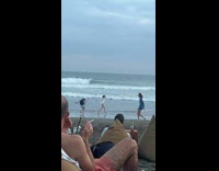 Collab IITW - Woman bikini white shirt run frolic beach