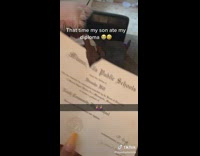 Mom yells at little boy for eating her diploma 