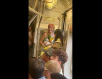 Collab Subway Creatures - Woman with pet birds on subway part 1 