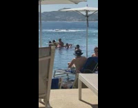 Three women bikini flex butt man pictorial