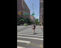 Woman wears white dog like backpack pt. 2